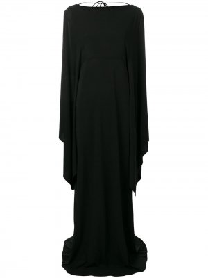 Длинное платье с рукавами в стилистике кейпа Alberta Ferretti. Цвет: черный