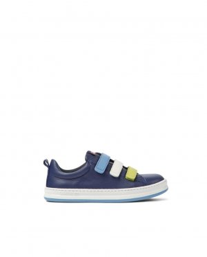 Кожаные кроссовки для мальчика на липучке синего цвета , синий Camper