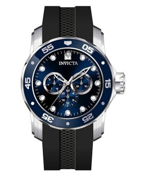 Invicta Pro Diver Scuba GMT Силиконовый ремешок Кварцевые мужские часы с синим циферблатом INV45722 100M
