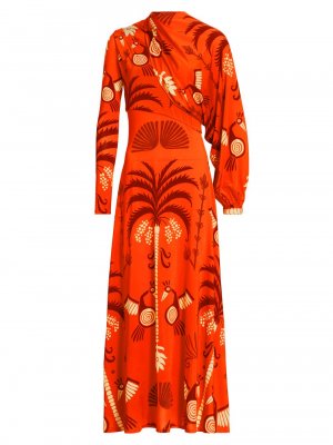Платье миди из джерси Aclla Ceremonial , красный Johanna Ortiz