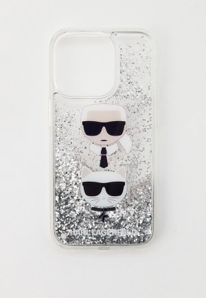 Чехол для iPhone Karl Lagerfeld 14 Pro, с жидкими блестками. Цвет: прозрачный
