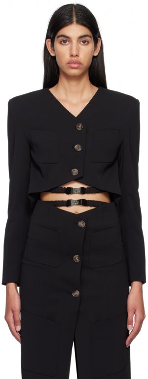 Черный пиджак с поясом J KOO