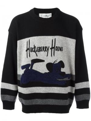Джемпер с принтом на тему мульфильма Huckleberry Hound Jc De Castelbajac Vintage. Цвет: черный