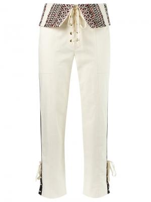 Укороченные брюки букле Talie Nk. Цвет: белый
