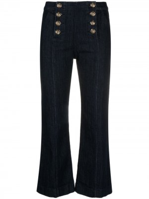 Укороченные джинсы с завышенной талией и пуговицами Michael Kors. Цвет: синий