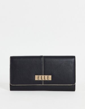 Черный длинный кошелек с логотипом -Черный цвет Elle