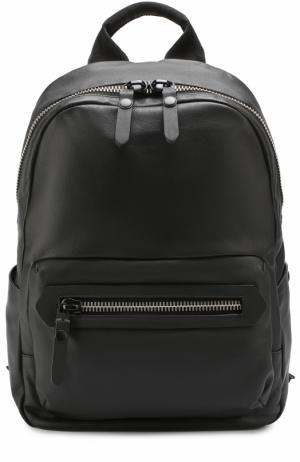 Кожаный рюкзак с внешним карманом на молнии Lanvin. Цвет: черный