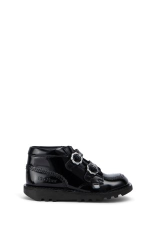 Черные лаковые туфли для девочек Junior Kick Hi Vel Bloom , черный Kickers