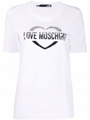 Logo-print cotton T-Shirt Love Moschino. Цвет: белый