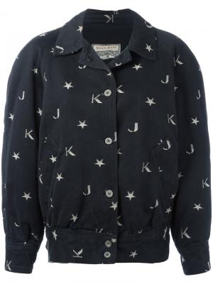 Куртка с вышивкой звезд Krizia Vintage. Цвет: чёрный