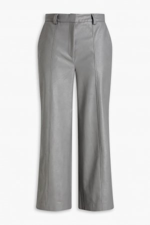 Укороченные широкие брюки из искусственной кожи, серый Each X Other