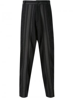 Полосатые брюки с заниженной проймой Isabel Benenato. Цвет: серый