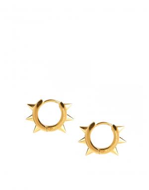 Золотистые серьги-кольца с шипами Maria Francesca Pepe. Цвет: золотой