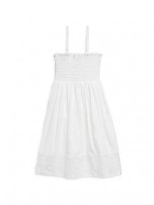 Платье с отделкой люверсами для девочки , белый Splendid