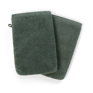 Комплект из 2 банных рукавичек LaRedoute. Цвет: зеленый