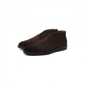 Замшевые ботинки Santoni. Цвет: коричневый