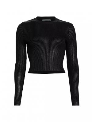 Укороченный свитер с глазурью , черный Alberta Ferretti