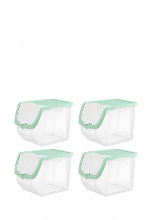 Набор контейнеров для хранения продуктов El Casa 12 л, 4 шт.. Цвет: зеленый