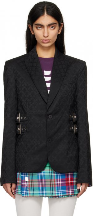 Черный пиджак в стиле Глазго , цвет Black gender jacquard Charles Jeffrey Loverboy