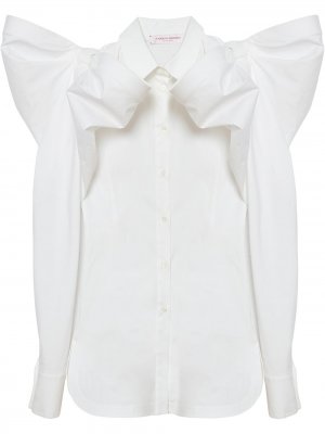 Рубашка с объемными бантами Carolina Herrera. Цвет: белый
