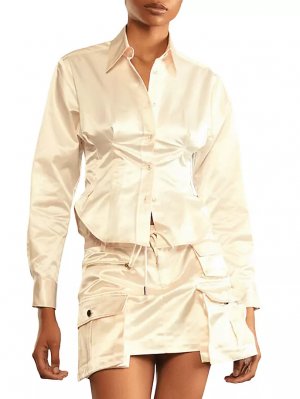 Блуза-корсет из хлопка и шелка , цвет cream Cynthia Rowley