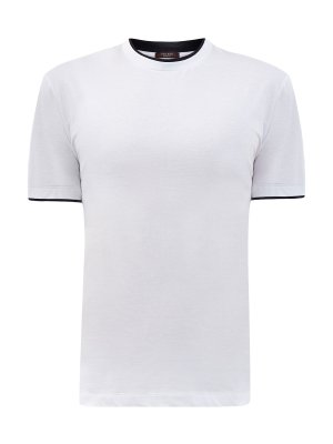 Базовая футболка из джерси с контрастной отделкой PESERICO. Цвет: белый