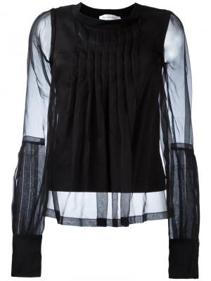 Прозрачная блузка с плиссировкой Io Ivana Omazic. Цвет: чёрный