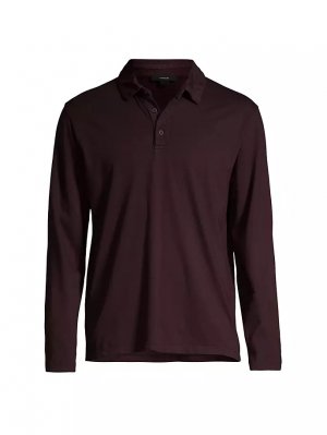 Рубашка-поло с длинными рукавами, окрашенная в готовом виде , цвет washed pinot vino Vince
