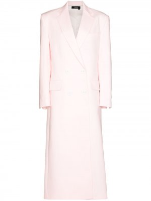 Длинное двубортное пальто ANOUKI. Цвет: розовый