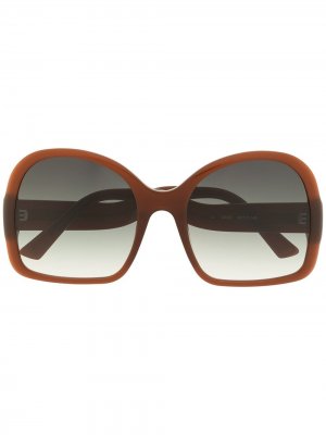 Солнцезащитные очки в массивной квадратной оправе George Keburia. Цвет: коричневый