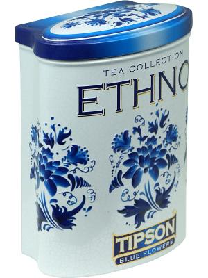 Чай Tipson Этно-Голубые цветы 100 36 ж/б. Цвет: белый, голубой