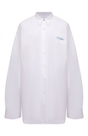 Хлопковая рубашка Raf Simons. Цвет: белый