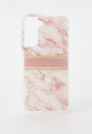 Чехол для телефона Guess Galaxy S21 FE из силикона и пластика с принтом Marble. Цвет: розовый
