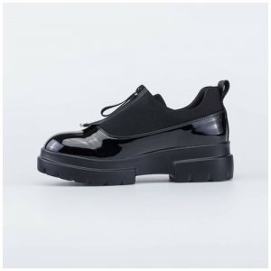 Чёрные туфли-полуботинки для девочки котофей 734036-21 размер 39. Цвет: черный