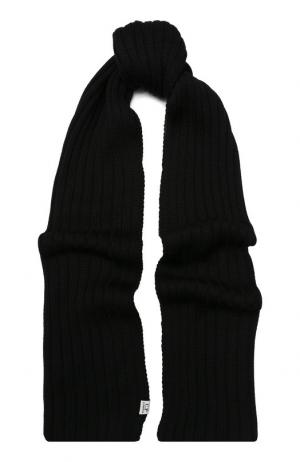 Шерстяной шарф фактурной вязки C.P. Company. Цвет: черный
