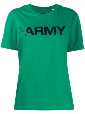 Футболка с круглым вырезом и логотипом Yves Salomon Army. Цвет: зеленый