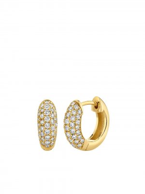 Золотые серьги-хагги с бриллиантами Sydney Evan. Цвет: золотистый
