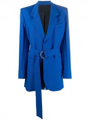 Пиджак с поясом AMI Paris. Цвет: синий