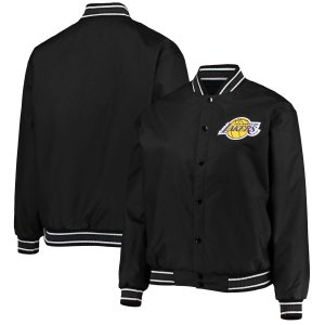 Женская черная куртка на кнопках из поли-твила JH Design Los Angeles Lakers большого размера Unbranded