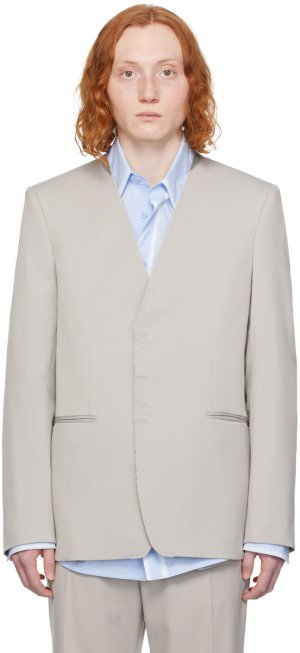Серый однобортный пиджак Mm6 Maison Margiela