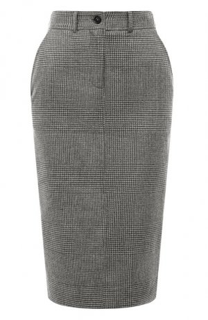 Шерстяная юбка Kiton. Цвет: серый
