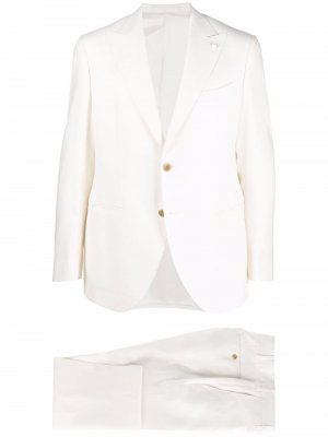 Fitted single-breasted suit LUIGI BIANCHI MANTOVA. Цвет: белый