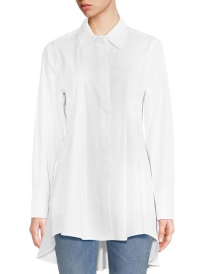 Рубашка на пуговицах с высоким низом , белый Donna Karan