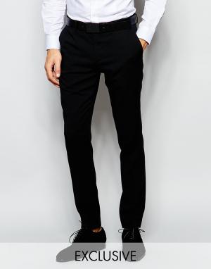 Эксклюзивные эластичные брюки скинни Number Eight Savile Row. Цвет: черный