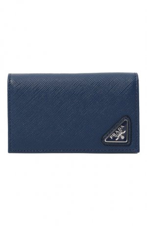 Кожаный футляр для кредитных карт Prada. Цвет: синий