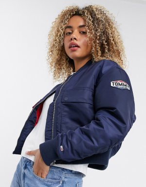 Темно-синий бомбер с логотипом Tommy Jeans