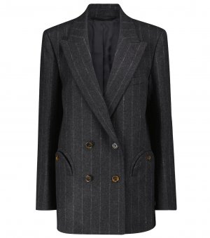 Полосатый пиджак из кашемира и шерсти, серый Blazé Milano