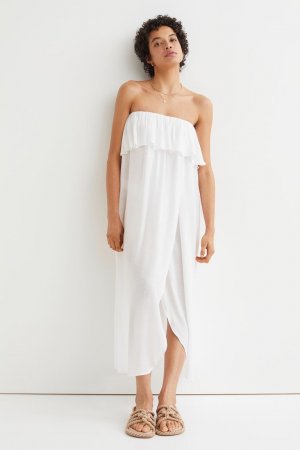 Пляжное платье с оборкой , белый H&M