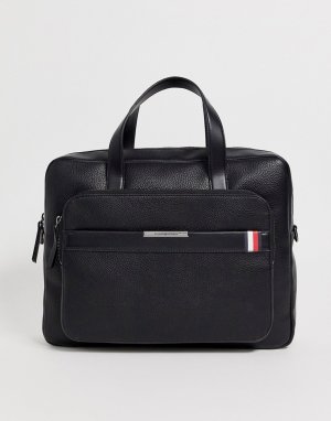 Черная сумка для ноутбука с логотипом -Черный Tommy Hilfiger