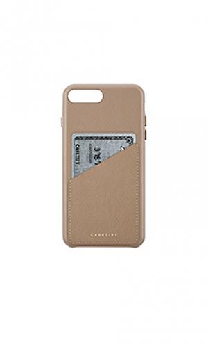 Кожаный чехол для iphone 6/7/8 plus карт Casetify. Цвет: коричневый